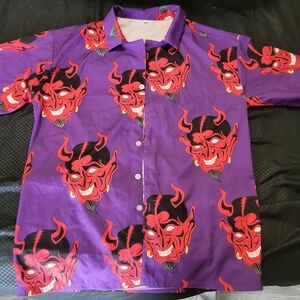 Purple Devil Print Men's Shirt
